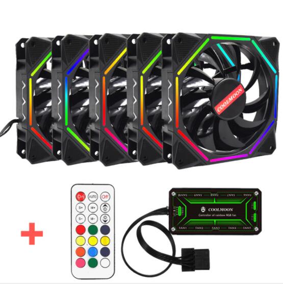 Computer Case RGB Fan KITS LingLong Exquisite Discolorable Halo 12025 For PC Case: Kit 5