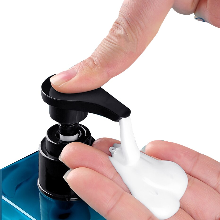 Square Plastic Refillable Soap Dispenser Shampoo Body Lotion Hand Dish Soap Pump Dispenser Bottle for Kitchen Bathroom