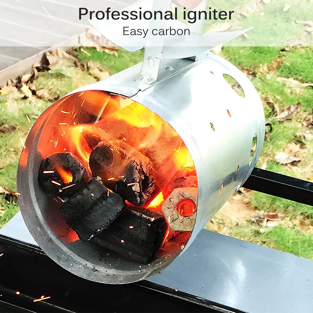 Hjemmebrug tænding lighter campingudstyr køkkengrej sæt grill skorsten ildstarter hurtig kulbrændende ovn med huller