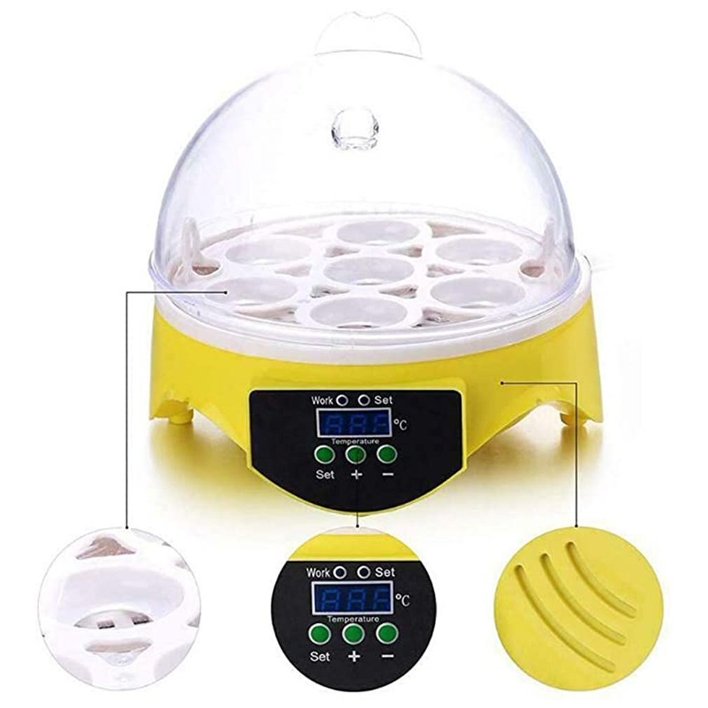 7 Eggs Incubator Bird Egg Incubator Semi-automatic Miniature Egg Incubator Pigeon Household Incubators