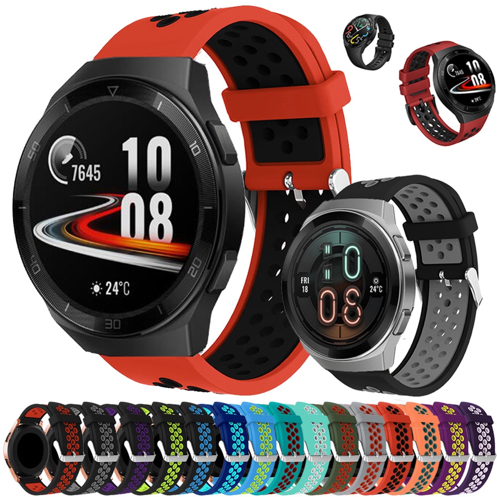 Bracelet de montre en Silicone pour Huawei montre GT 2E GT2 46mm remplacement bracelets de montre Bracelet ceinture pour Huawei montre gt2e bracelets intelligents