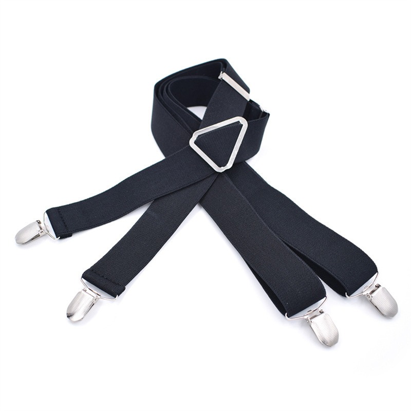 Bretelles élastiques réglables pour hommes et femmes, dos en X, 2.5CM de largeur, 4 Clips, bretelles élastiques réglables