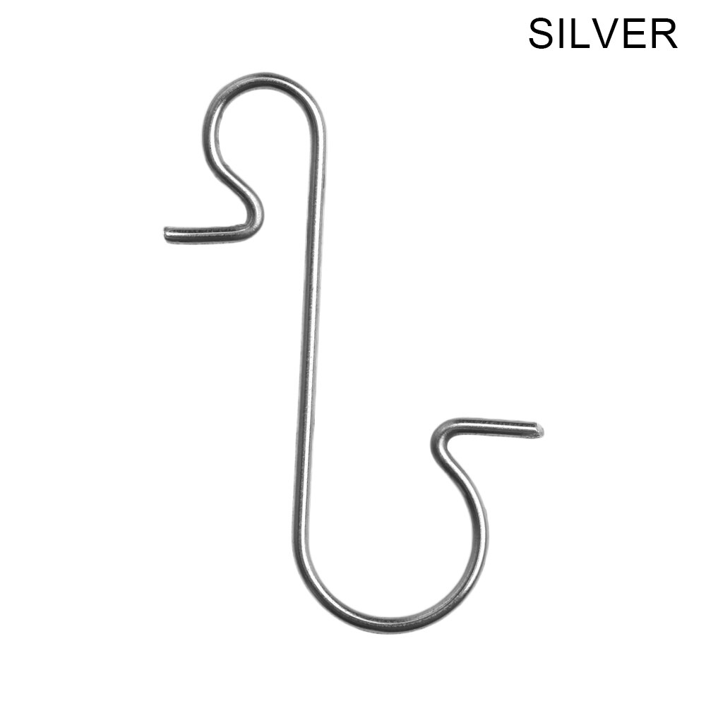 10pz Nuovo Di Natale Gingillo Ornamento Ganci A Forma di S-Ganci Gancio in Metallo mini in Acciaio Inox Ganci per Appendere Natale albero di natale Decorazione: argento