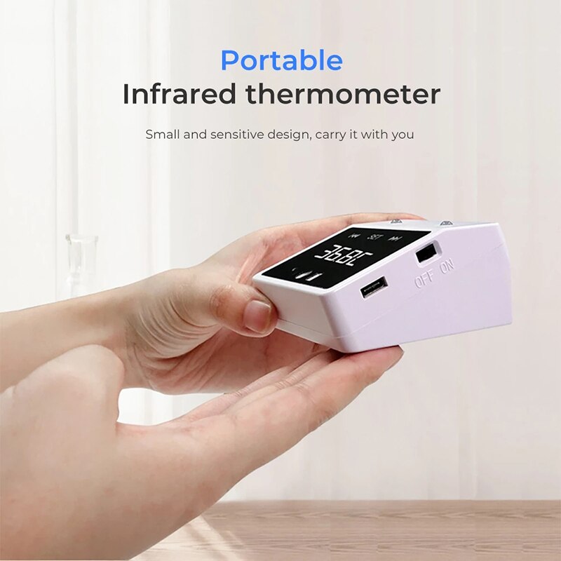 Small Thermometer Fast Infrared Health Temperature Monitoring Wall-mounted Thermometer With Alarm Function Home USB Charging