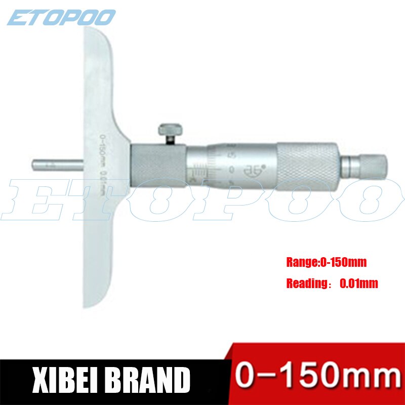 Xibei-micrómetro de profundidad con varillas, 0-25mm, 0-50mm, 0-100mm, 0-150mm, 0,01mm, herramientas de medición