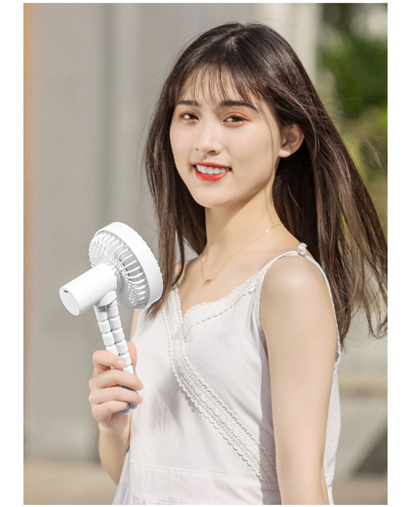 Portable Tripod Fan Air Cooler Fan Rechargeable Mini Fan Cooling 3-speed Adjustable Fan With1800mAh Battery For Travel Home