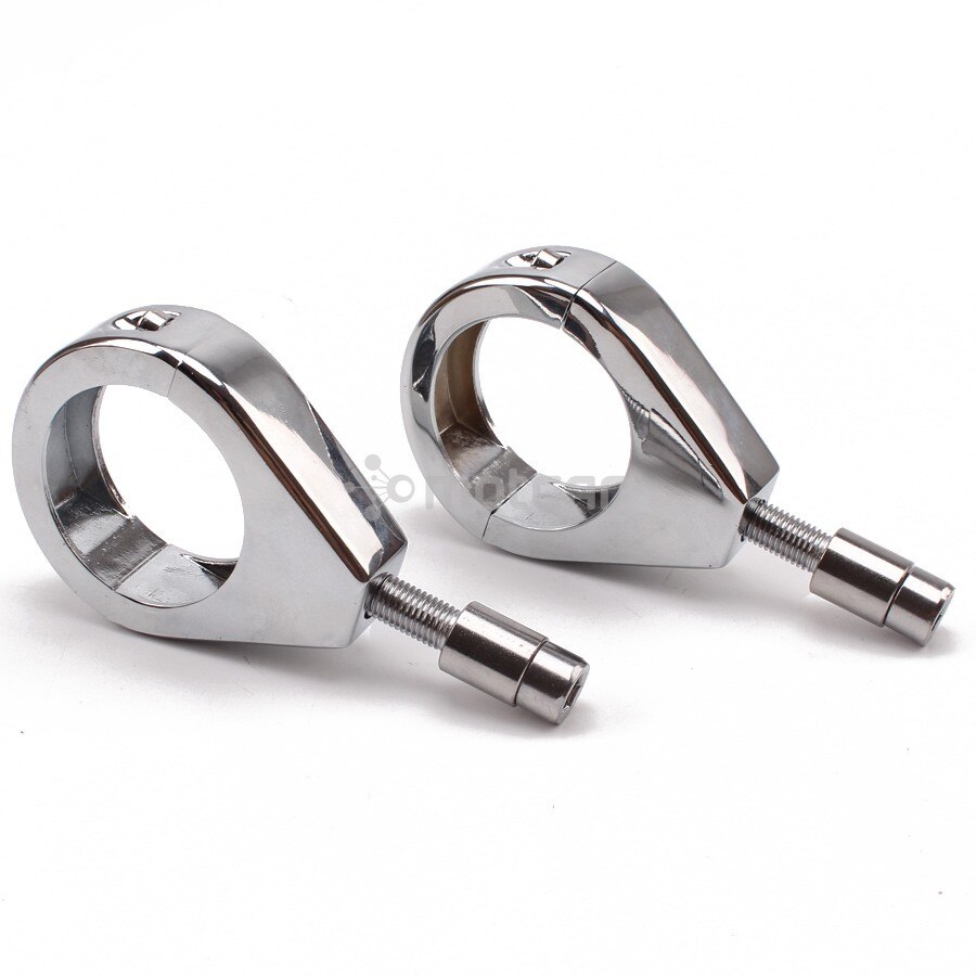 2x Chrome Motorcycle Turn Signal Bracket 39mm Front Fork Relocation Clamps Mount Indicator For Harley Davidson