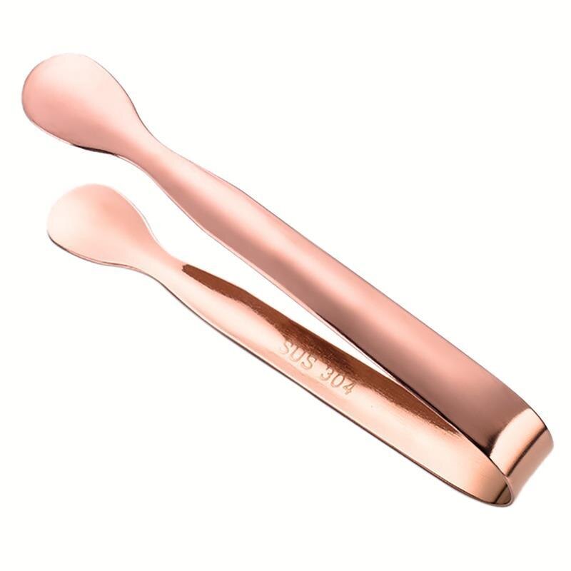 Stainless Steel Ice Cube Clip Ice Tong Bread Food BBQ Clip Barbecue Clip Ice Clamp Tool Bar Kitchen Accessories Food Tongs: Rose Golden