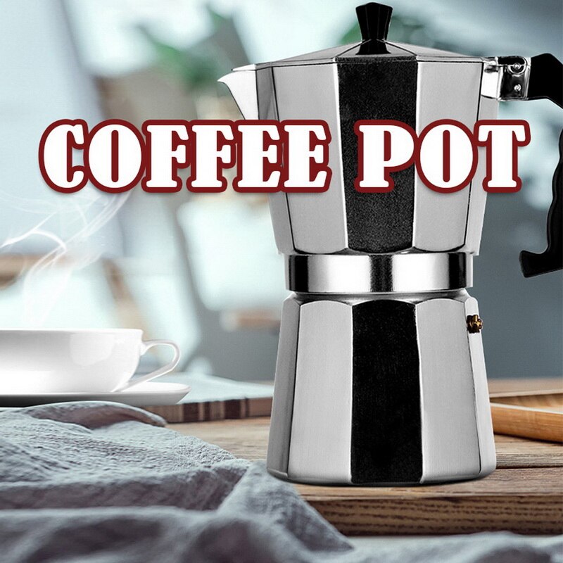 Aluminum Coffee Maker Durable Moka Cafeteira Expresso Percolator Pot Practical Moka Coffee Pot 50/100/150/300/450/600ml^^