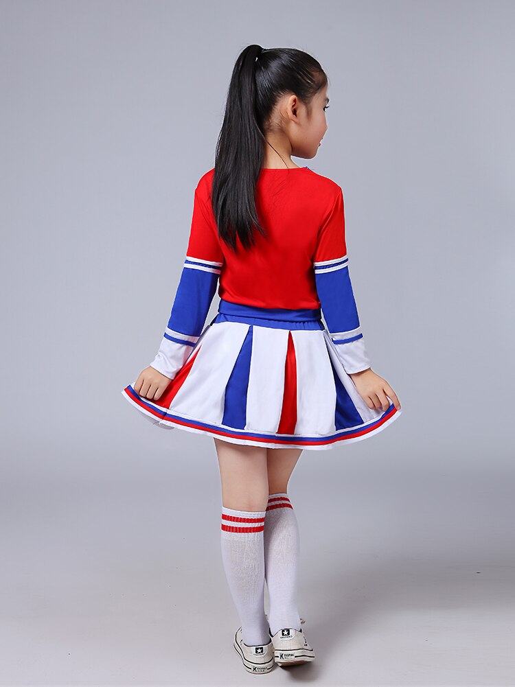 Girl School Uniforms Long Sleeve Uniforms Classs Calisthenics Suit Set Kid Girls Student Competition Suit Girl Cheerleader Suits