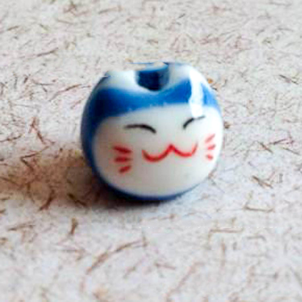 Cuentas de gato de la suerte para pulsera, Material de joyería hecho a mano, accesorios de cerámica pintados a mano, , número 9, 10 Uds., TMT07: Verde