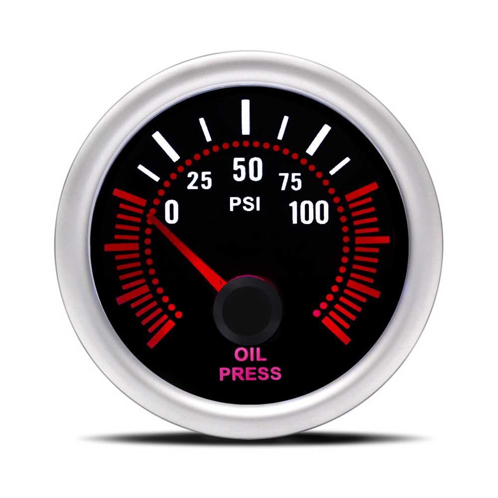YOMI 2" 52mm Smoke lens Boost gauge bar psi Vacuum Water temp Oil temp Oil press Voltmeter Fuel level Tachometer rpm gauge: Oil press gauge PSI