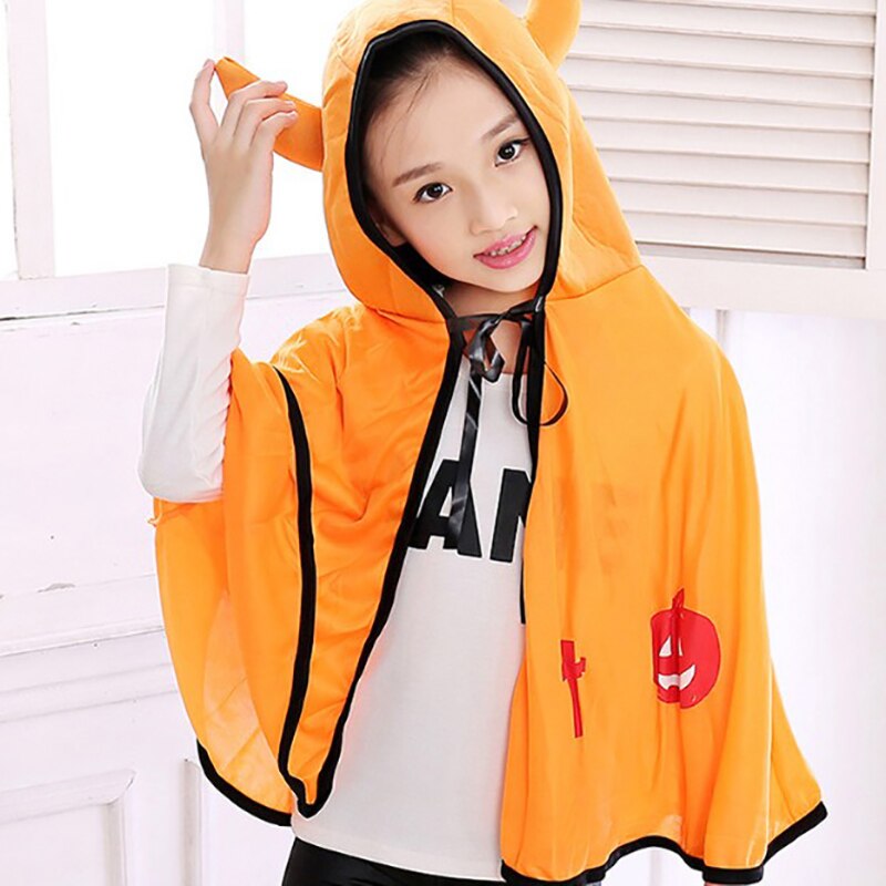 1 Pc Halloween Party Kit Hat Cloak Cape Robe Childs Hooded Cape Dress Costume Cosplay Halloween party