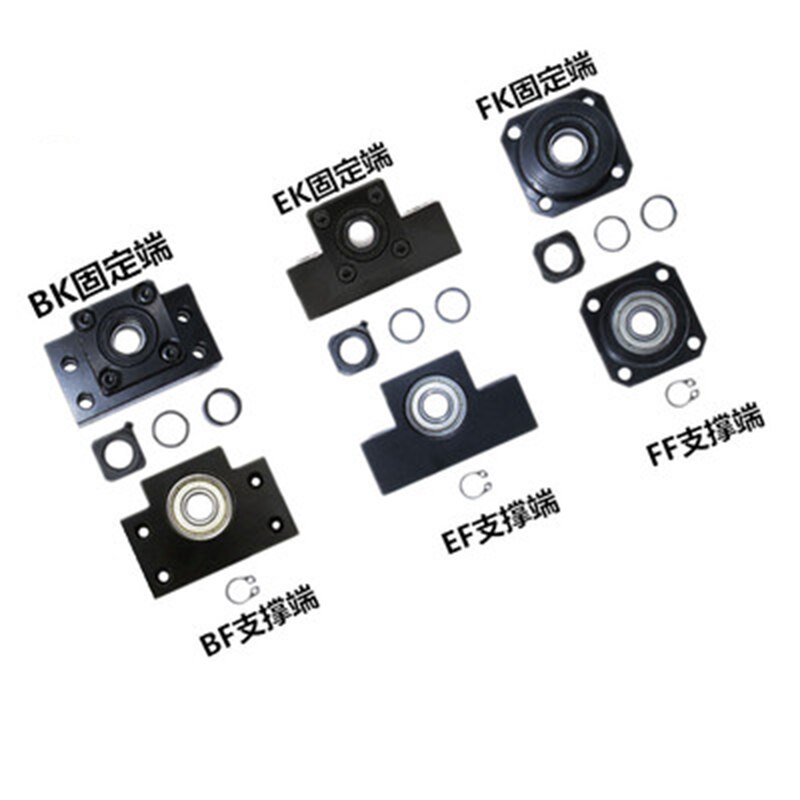 12mm ballscrew SFU1204 set:C7 cold rolled ball screw RM1204 L100/150/200mm with ball nut BKBF10 end machined for cnc parts