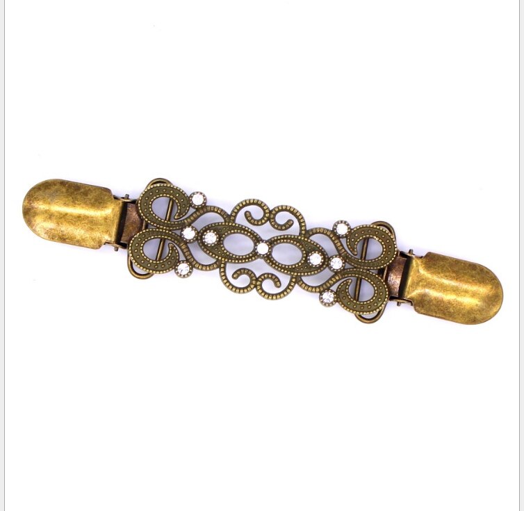 Sweater cardigan clips andemund clips fleksible perle perle pin broche sjal skjorte krave spænder til tøj dekoration: Bronze