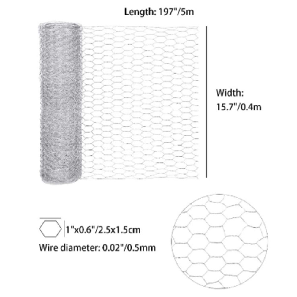 Galvanized Hexagonal Wire Mesh Animal Fence Netting Fence Wire Mesh Suitable For Craft Projects Lightweight Mesh Wire Gardening