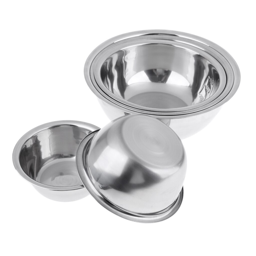 5 PCS Stackable Stainless Steel Bowl Set Camping BBQ Fishing