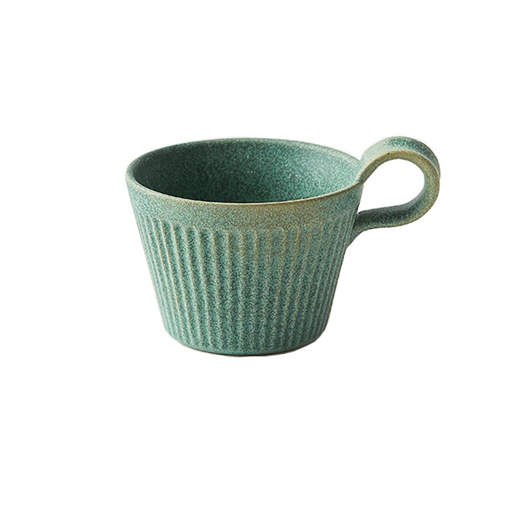 Handmade Ceramic Coffee Mug Retro Style Pottery Cups 320ml Milk Oat Breakfast Cup Heat Resistant for Friends: C