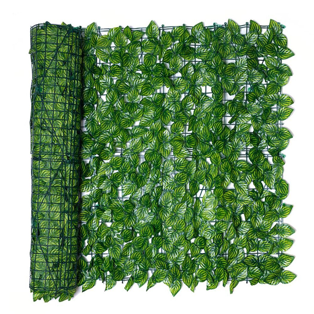 Green Artificial Leaf Privacy Fence Roll Wall Landscaping Fence Screen Outdoor Garden Backyard Balcony Fence Home Decor 0.5x1m