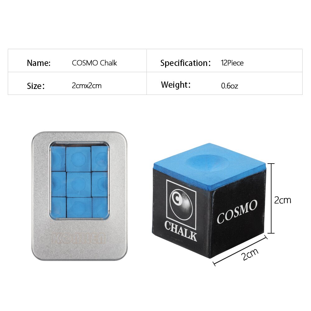 Originele Japan Cosmo Krijt Biljart Krijt Blauw Olie Zwembad Krijt Snooker Krijt Professionele Glad Non-stick Biljart Accessoires