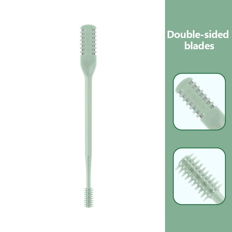 1Pcs Nose Hair Cleaner Double Head Removal Trimer Brush Stainless Steel Nose Hair Trimming Scissors: Gold