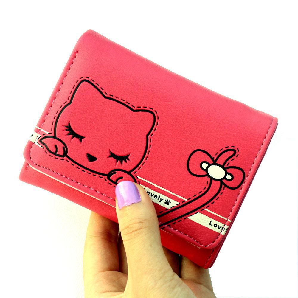 Cute Cartoon Wallets Leather Girls Wallets Short Wallet Student Coin Purse Card Holder Ladies Clutch Bag Female Purse: 11