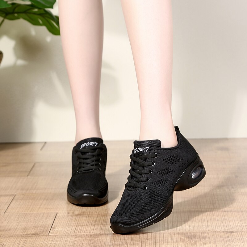 Sneakers dansschoenen dames moderne dames ballroom meisjes tango vierkante hakken sport casual dansschoenen zachte onderkant