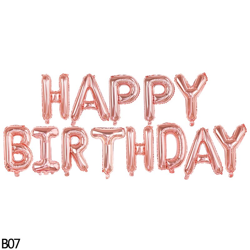 12 Style 16inch HAPPY BIRTHDAY Letters Foil Balloon Banner Set for Kids Adult Birthday Party Decoration Boy Girl Alphabet Ballon