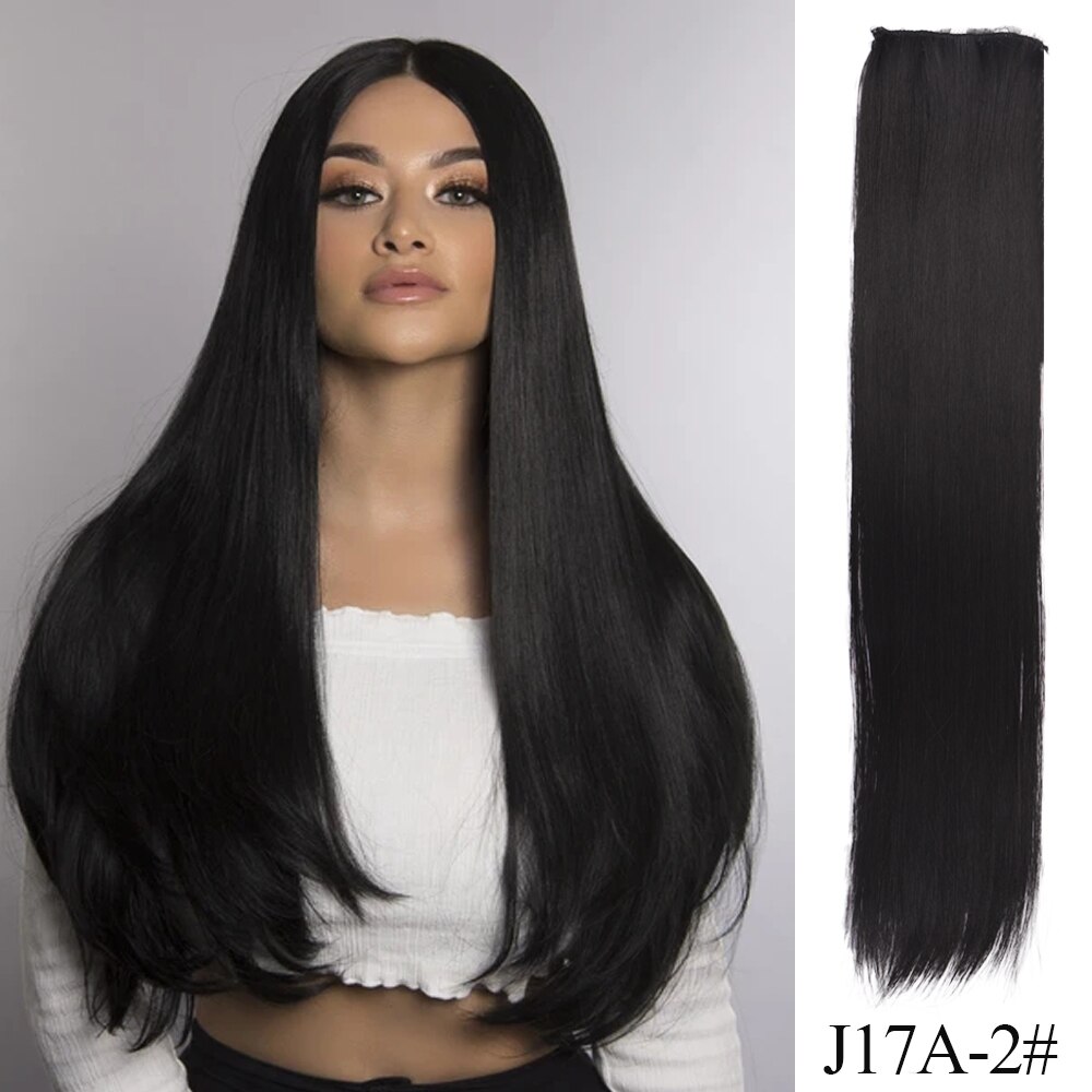 LVHAN 2 Clip In Hair Extensions Synthetic Long Wavy Clip On High Temperature Fiber Hair Extensions: J17-2 / 24inches