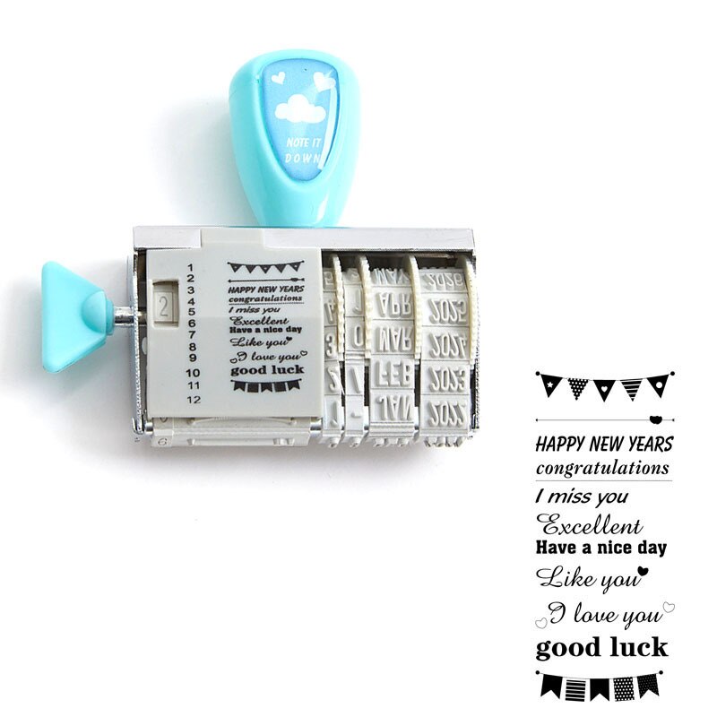 Retro date Year Month Day Number Blessings Decoration stamp Roller stamps for scrapbooking stationery DIY craft standard seal: B
