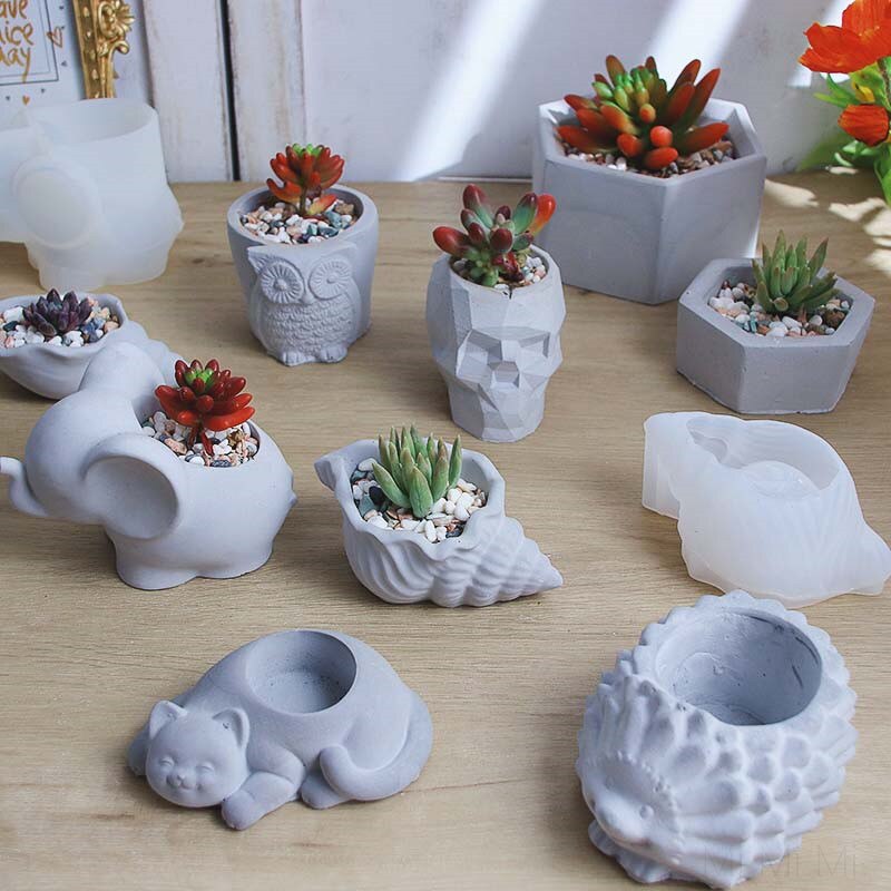Vasetto Per Piante Grasse Somarke In Ceramica, Forma Di Animale, Bianco, Con Foro Di Drenaggio, Fatto A Mano - 4