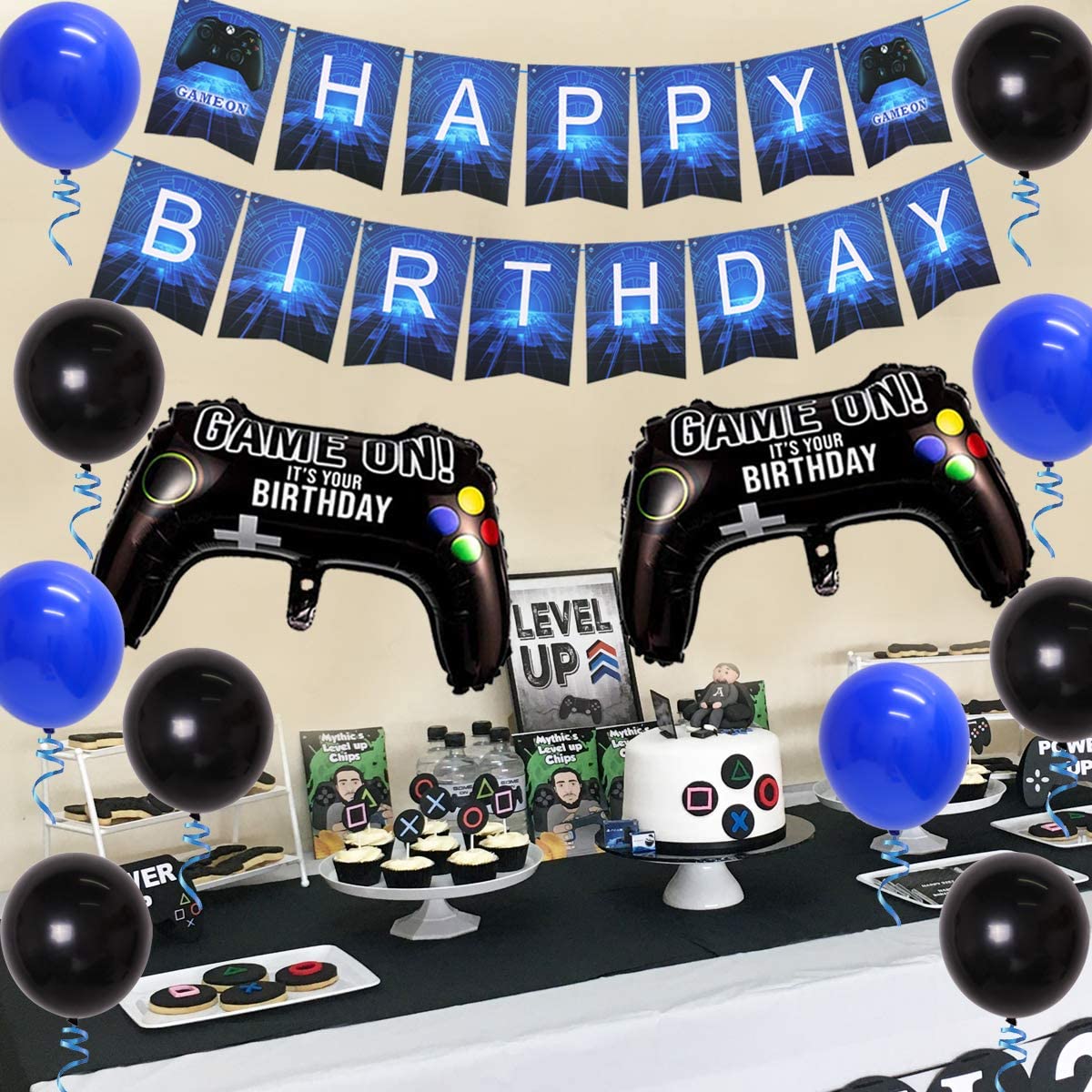 Video Game 12th Birthday Party Decorations 12 Years Old Birthday Party Supplies with Game Controller Balloons for Boys Girls