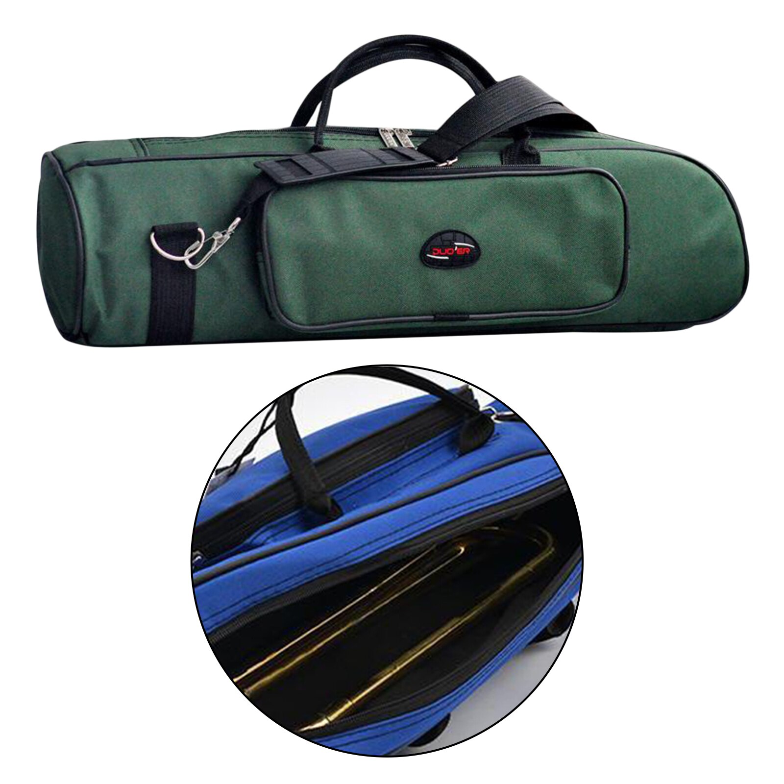 Trumpet Bag Waterproof Oxford Carrying Handle Bags Zipper Case Box Musical Instrument Accessories: Green