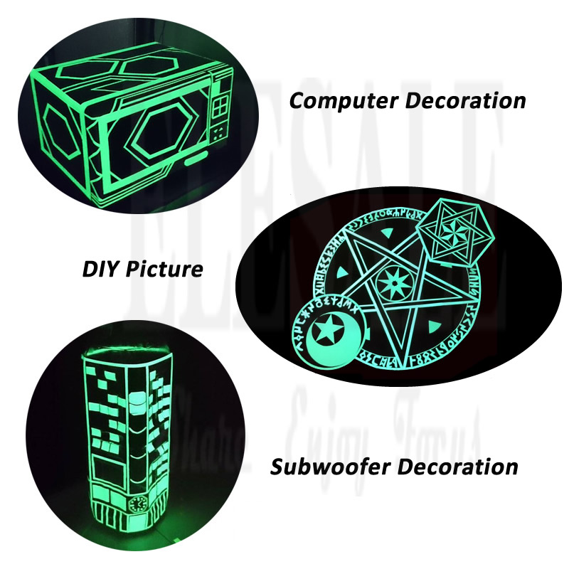 1 Roll 1.5cm*1m Luminous Tape Self-Adhesive Warning Tape Night Vision Caution Indication Tape For DIY Home Decoration