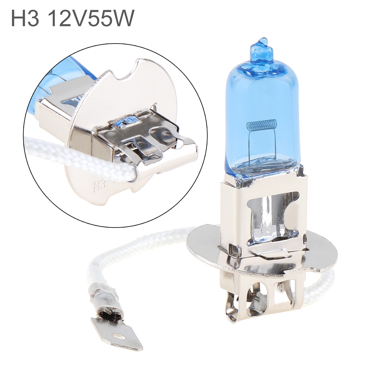 12V H3 H11 55W 5000K white Light Super Bright Car Xenon Halogen Lamp Auto Front Headlight Fog Bulb