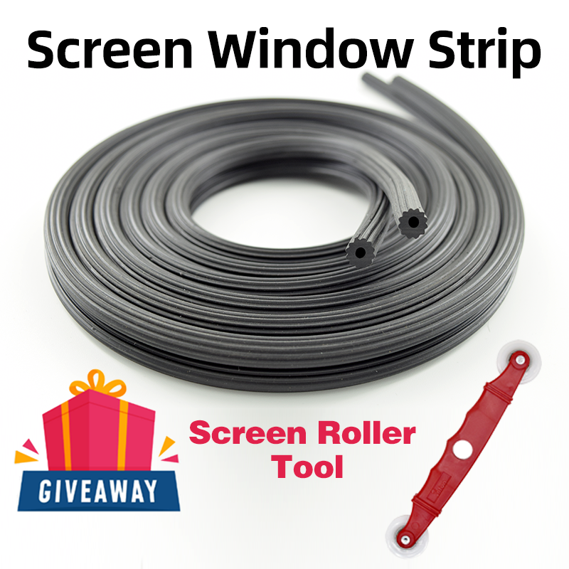 10m long screen strip, suitable for aluminum alloy and plastic steel screen embedded leather strip, with installation tools