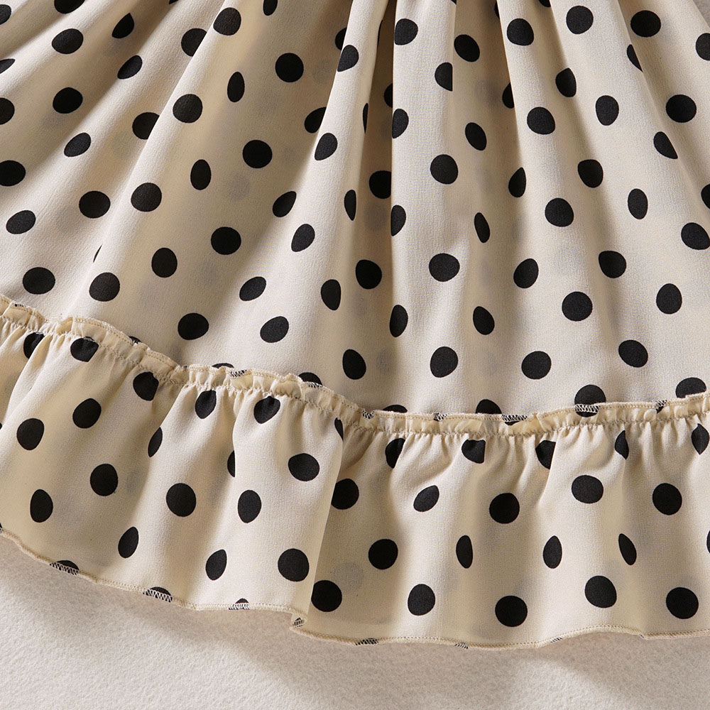 Bear Leader Casual Meisjes Jurk 2022 Zomer Bladerdeeg Mouw Polka Dot Jurk Kinderen Party Princess Jurken Voor 2-6Y Kids kleding