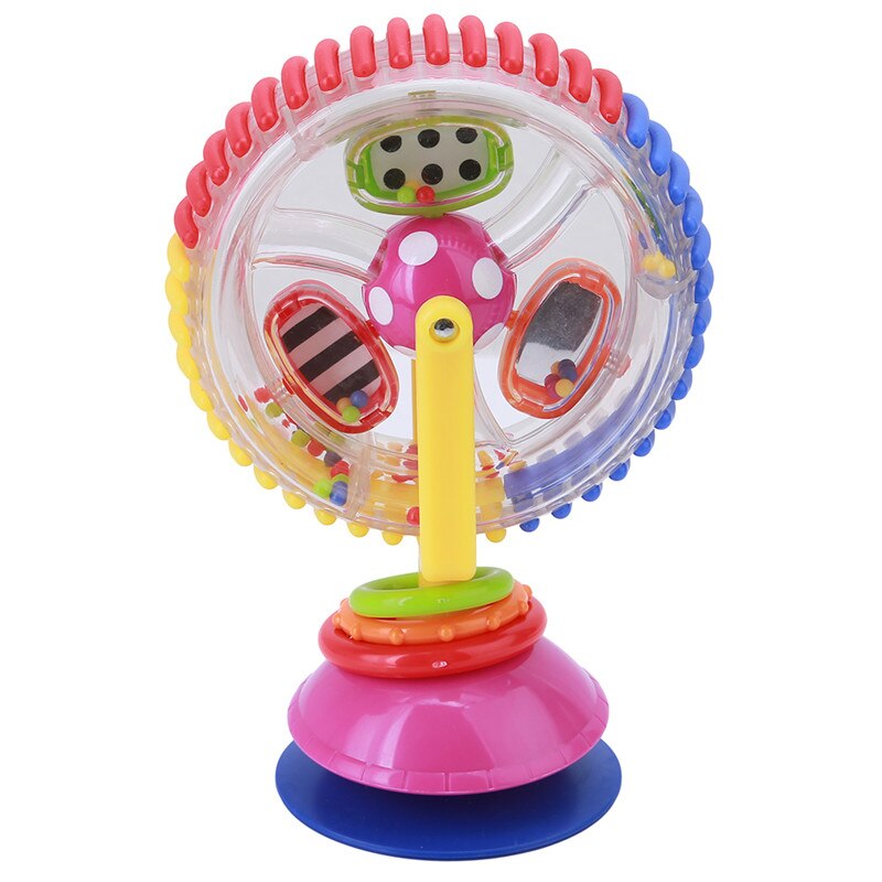 Baby Educational Toys Suction Cups Plastic Windmill Car Three Color Model Rotating Noria Stroller Dining Chair Windmill Toy