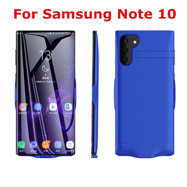 Fundas de batería externa de 6800mAh para Samsung Galaxy Note 10 Plus, fundas de Banco de energía de respaldo ultradelgadas para Samsung Note 10, funda de energía: Blue for Note 10