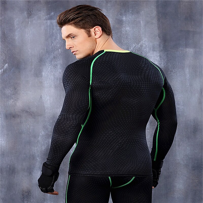 Brand Fitness Men Long Sleeve Tops Quick Dry Workout Breathable compression sweat underwear men Fitness clothing