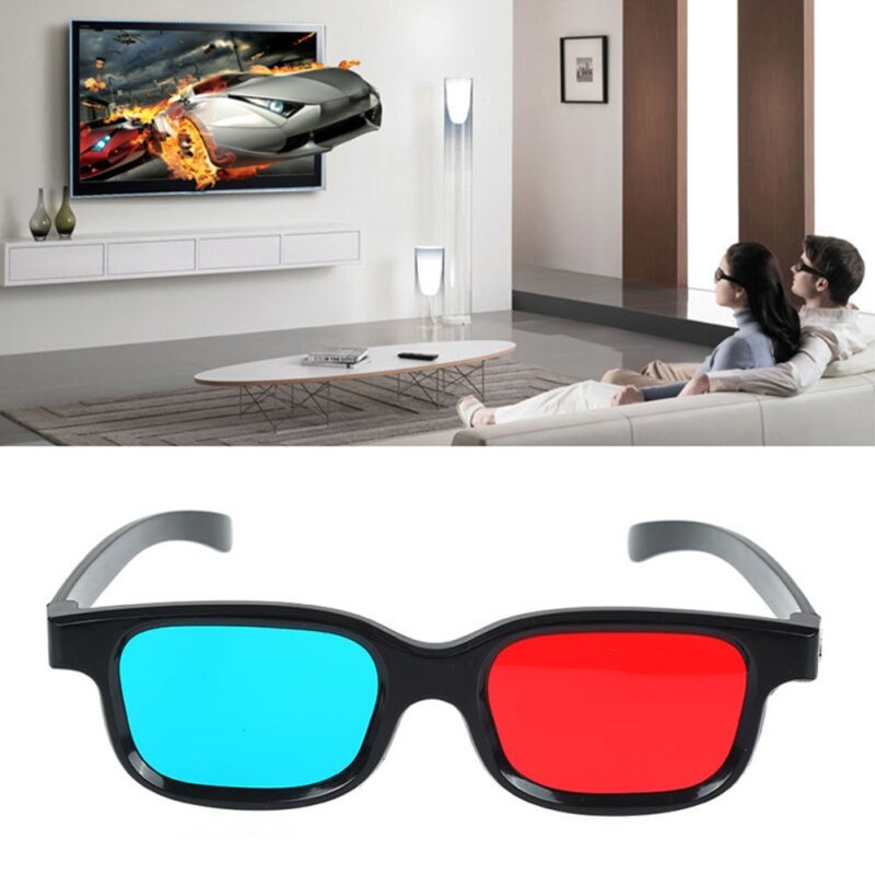 1Pcs Black Frame Rood Blauw 3D Bril Voor Dimensional Anaglyph Movie Game Aud