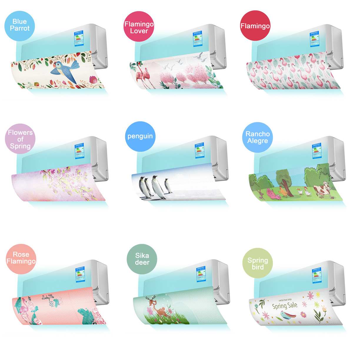 9 Style Adjustable Air Conditioner Cover 90CM Wind... – Vicedeal
