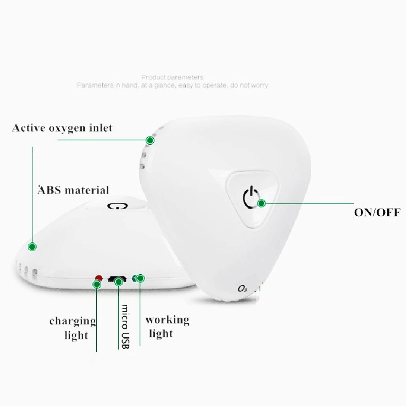 Mini Ozon Generator Tragbare Auto Luft Reinigung Deodorizer USB Aufladbare O3 Luftreiniger Geruch Eliminator