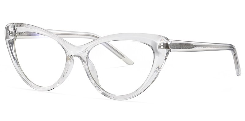 Peekaboo-gafas transparentes de ojo de gato para mujer, accesorios para mujer, gafas de bloqueo de luz azul, decoración en negro y marrón: clear