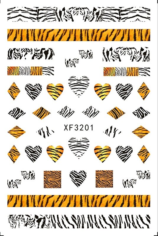DIY Chinesische Neue Jahr Nagel Aufkleber Selbst Klebe Japanischen Decals Tipps Leopard Frühling Lavendel Nagel Kunst Blume Aufkleber Für NäGel: XF3201