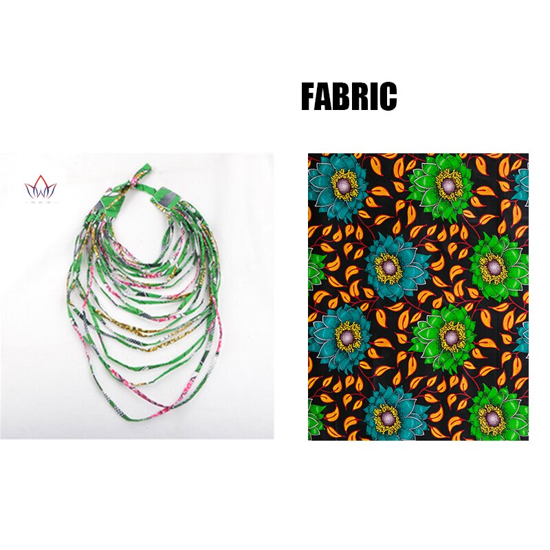 African Necklace Handmade Party African Print Wax Fabric Women's Jewelry Multi-stranded party Jewelry WYA32: 4