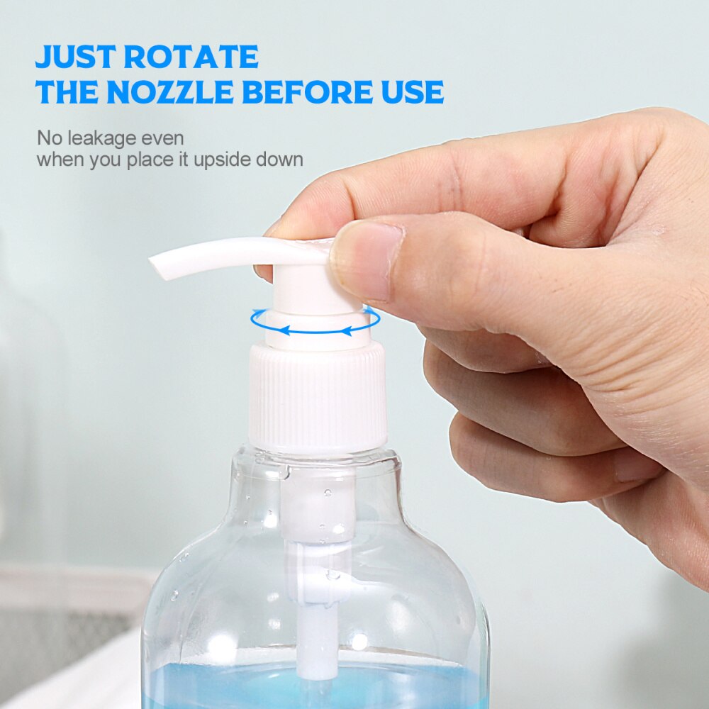 8 Pcs Shampoo Bottles Transparent 500ml Shampoo Dispensers Pump Bottles Liquid Bottles for Home Bathroom Kitchen