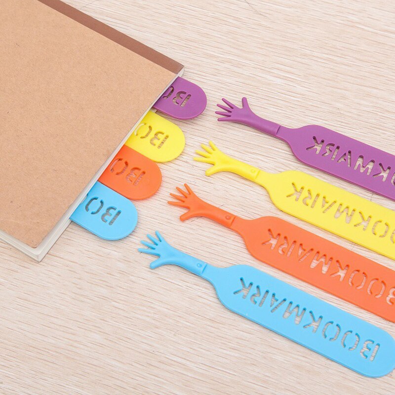 4 sztuk/zestaw kreatywne śmieszne ręcznie zakładki nowość plastikowe zakładki robić książek szkolne materiały biurowe prezent dla dzieci dzieci biurowe