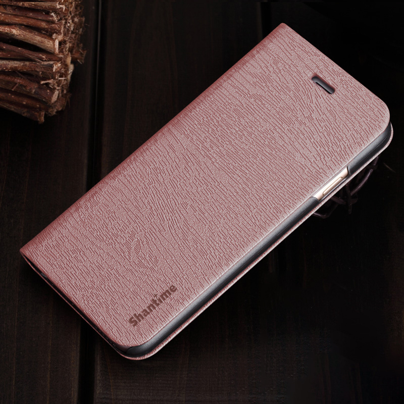 Wood grain PU Leather Case For Oukitel C17 Pro Flip Case For Oukitel C17 Business Phone Bag Case Soft Silicone Back Cover: For Oukitel C17 / Rose gold
