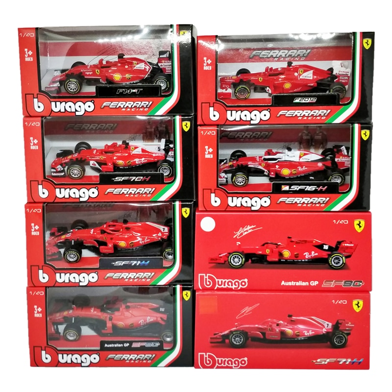 BBurago 1:43 F1 SF90 SF14T Nr7 Kimi Raikkonen SF15T Nr5 Sebastian Vettel F2012 #6 Felipe Massa Diecast Model Car